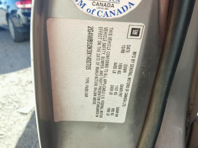 2G4WB52K3X1450705 - 1999 BUICK REGAL LS 金色 照片 10