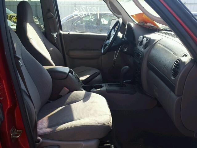 1J4GL48K42W198658 - 2002 JEEP LIBERTY SP ORANGE photo 5