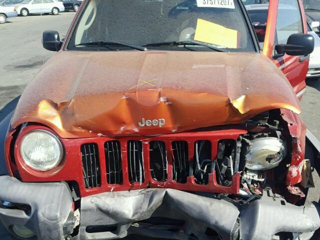 1J4GL48K42W198658 - 2002 JEEP LIBERTY SP ORANGE photo 7