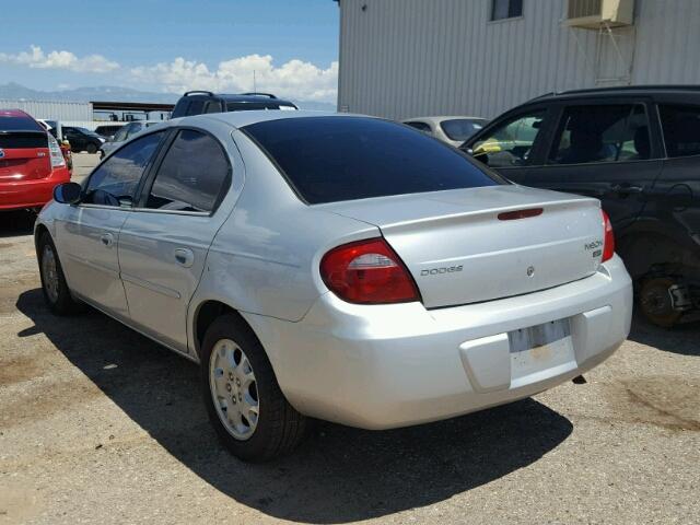 1B3ES56C74D619998 - 2004 DODGE NEON SXT SILVER photo 3