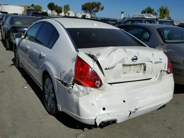 1N4BA41E18C811619 - 2008 NISSAN MAXIMA SE WHITE photo 3