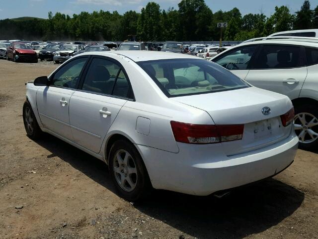 5NPEU46F86H117902 - 2006 HYUNDAI SONATA GLS WHITE photo 3