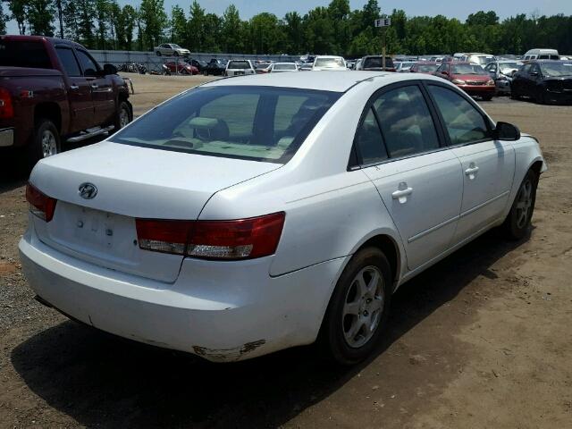 5NPEU46F86H117902 - 2006 HYUNDAI SONATA GLS WHITE photo 4