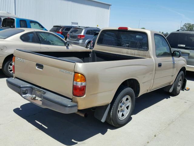 5TENL42N04Z307364 - 2004 TOYOTA TACOMA TAN photo 4