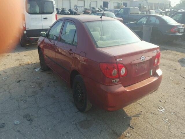 1NXBR32E55Z377153 - 2005 TOYOTA COROLLA MAROON photo 3