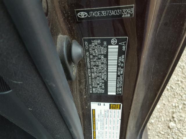 JTKDE3B73A0313293 - 2010 TOYOTA SCION TC 勃艮第红 照片 10