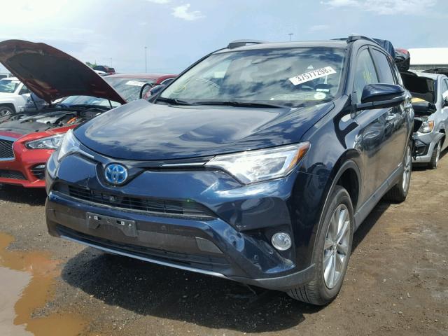 JTMDJREV5HD140363 - 2017 TOYOTA RAV4 HV LI BLUE photo 2