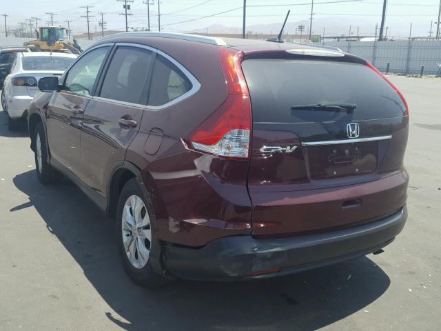 5J6RM3H78EL035481 - 2014 HONDA CR-V EXL BURGUNDY photo 3