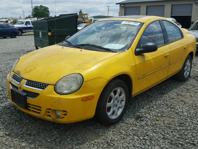 1B3ES56C63D140325 - 2003 DODGE NEON SXT YELLOW photo 2