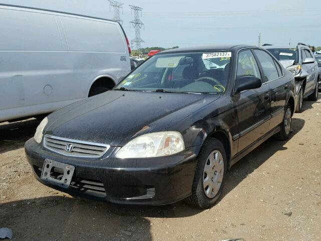 1HGEJ6673YL002556 - 2000 HONDA CIVIC LX BLACK photo 2