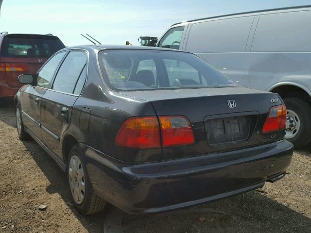 1HGEJ6673YL002556 - 2000 HONDA CIVIC LX BLACK photo 3