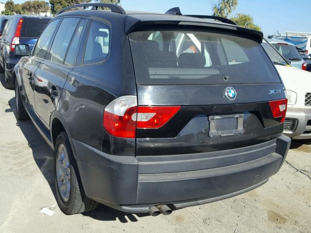 WBXPA73404WC35638 - 2004 BMW X3 2.5I BLACK photo 3