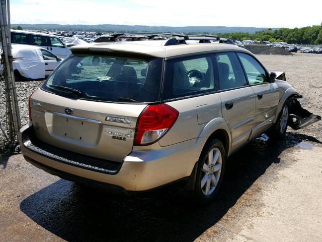 4S4BP61C087359430 - 2008 SUBARU OUTBACK 2. BEIGE photo 4