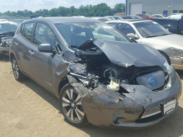 1N4AZ0CP5FC307924 - 2015 NISSAN LEAF S GRAY photo 1