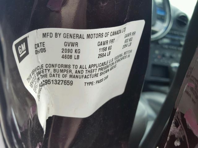 2G2WC54C951327659 - 2005 PONTIAC GRAND PRIX PURPLE photo 10