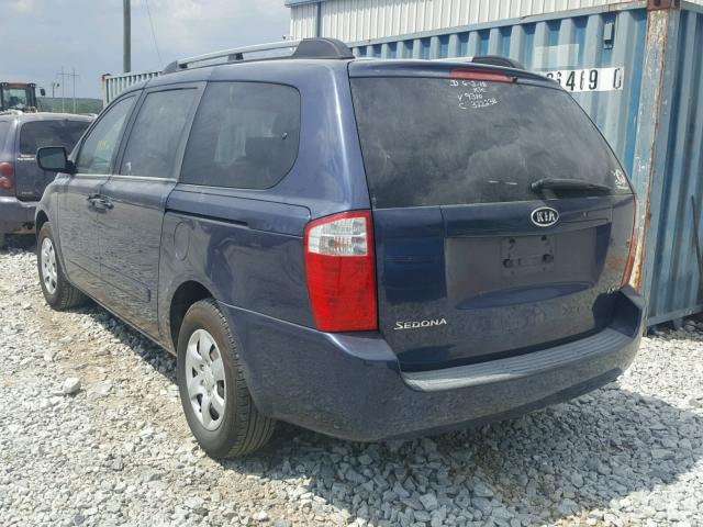 KNDMB233586239310 - 2008 KIA SEDONA EX BLUE photo 3