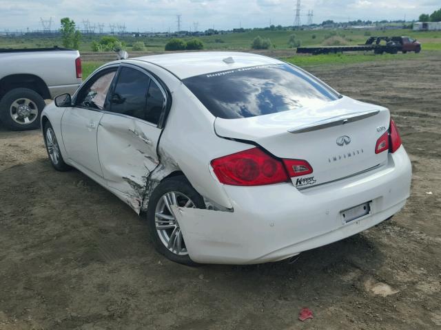 JN1CV6AR0DM760588 - 2013 INFINITI G37 WHITE photo 3