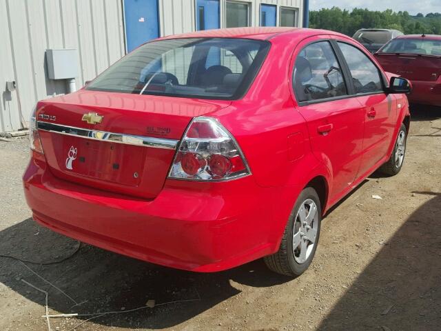 KL1TD56658B218484 - 2008 CHEVROLET AVEO BASE Կարմիր լուսանկար 4
