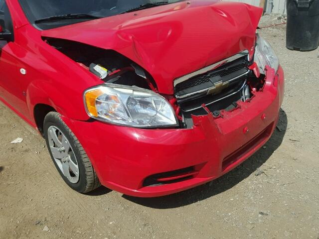 KL1TD56658B218484 - 2008 CHEVROLET AVEO BASE Կարմիր լուսանկար 9