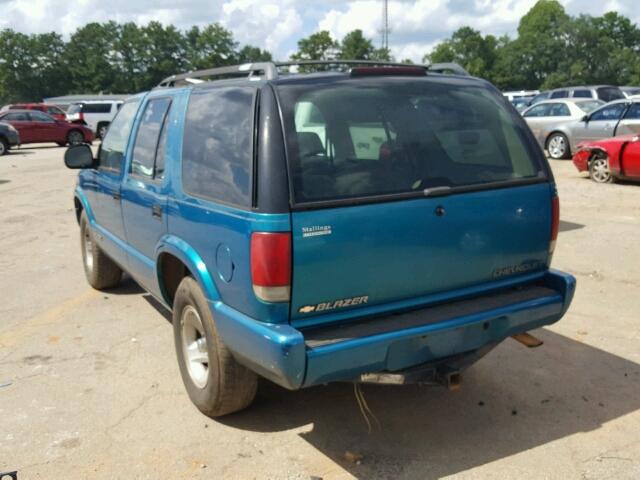 1GNCS13W1T2198942 - 1996 CHEVROLET BLAZER TEAL photo 3