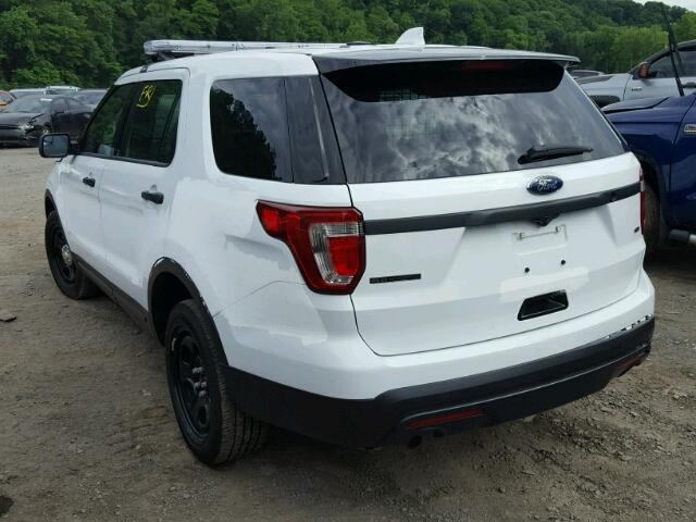 1FM5K8AR1HGD06781 - 2017 FORD EXPLORER P WHITE photo 3
