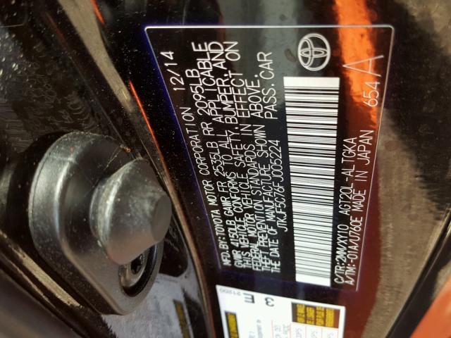 JTKJF5C76FJ005224 - 2015 TOYOTA SCION TC 橙色 照片 10