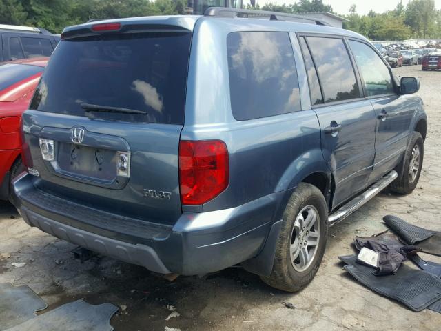 5FNYF18435B058952 - 2005 HONDA PILOT EX BLUE photo 4