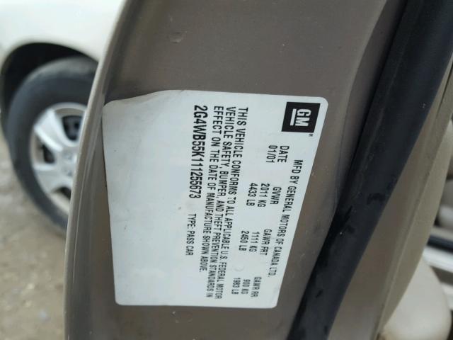 2G4WB55K111255673 - 2001 BUICK REGAL LS 棕色 照片 10