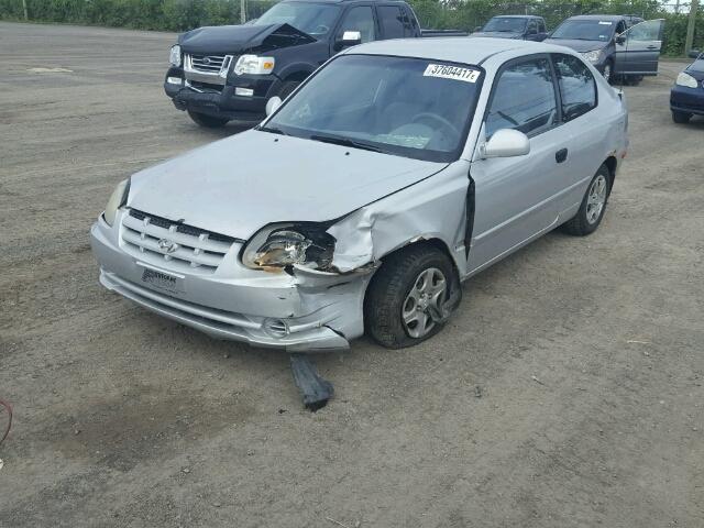 KMHCG35G33U259512 - 2003 HYUNDAI ACCENT BAS SILVER photo 2