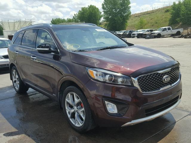 5XYPKDA58GG065208 - 2016 KIA SORENTO SX MAROON photo 1