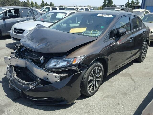 2HGFB2F81EH547327 - 2014 HONDA CIVIC EX BROWN photo 2