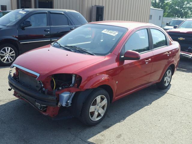 KL1TD56E19B302374 - 2009 CHEVROLET AVEO LS RED photo 2