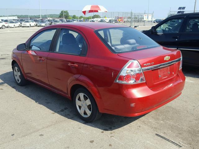 KL1TD56E19B302374 - 2009 CHEVROLET AVEO LS RED photo 3