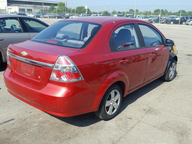 KL1TD56E19B302374 - 2009 CHEVROLET AVEO LS RED photo 4