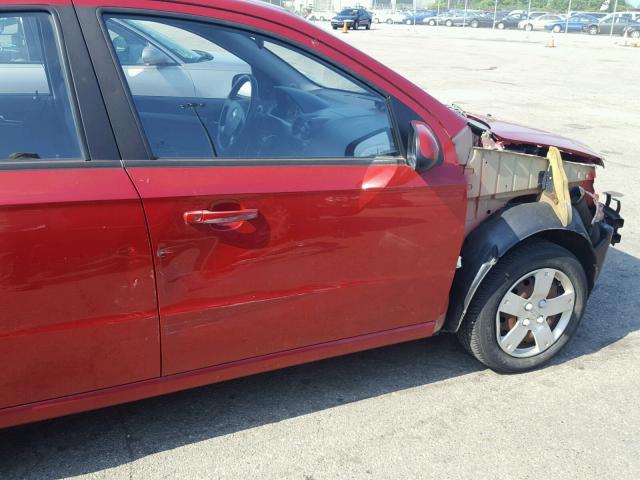 KL1TD56E19B302374 - 2009 CHEVROLET AVEO LS RED photo 9