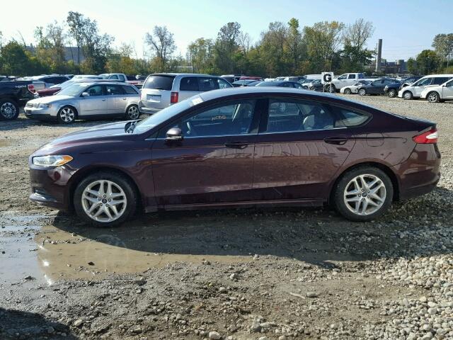 3FA6P0HR0DR312498 - 2013 FORD FUSION SE BURGUNDY photo 10