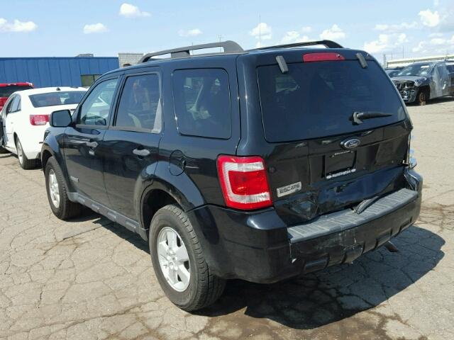 1FMCU03Z68KA68813 - 2008 FORD ESCAPE XLT BLACK photo 3