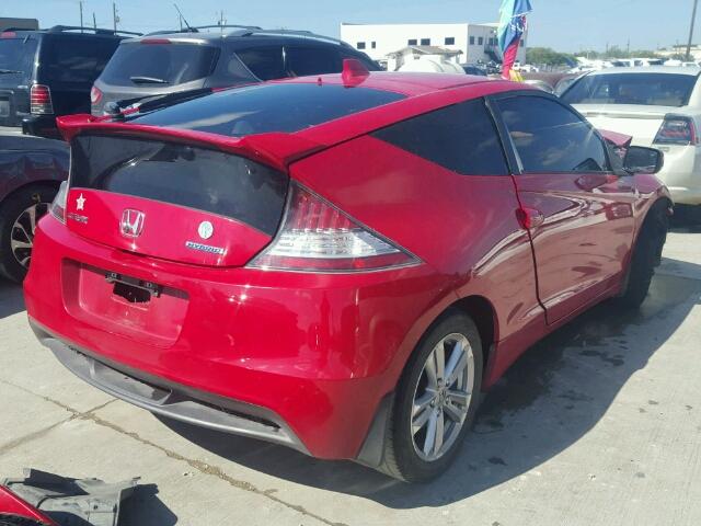 JHMZF1D64BS008814 - 2011 HONDA CR-Z EX RED photo 4