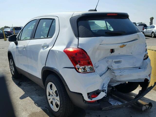 KL7CJKSB8HB173671 - 2017 CHEVROLET TRAX LS WHITE photo 3