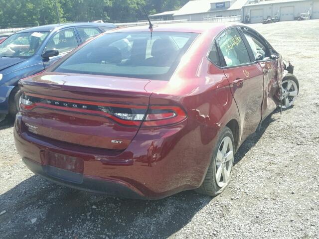 1C3CDFBB4FD370019 - 2015 DODGE DART SXT RED photo 4