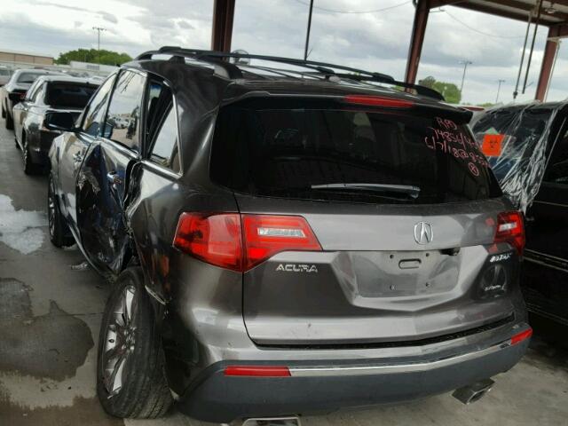 2HNYD2H58BH529319 - 2011 ACURA MDX ADVANC SILVER photo 3