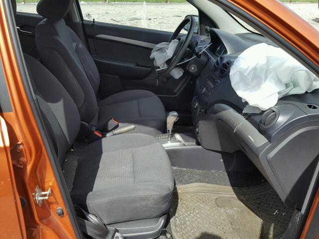 KL1TD56637B141256 - 2007 CHEVROLET AVEO BASE Қызғылт сары фото 5