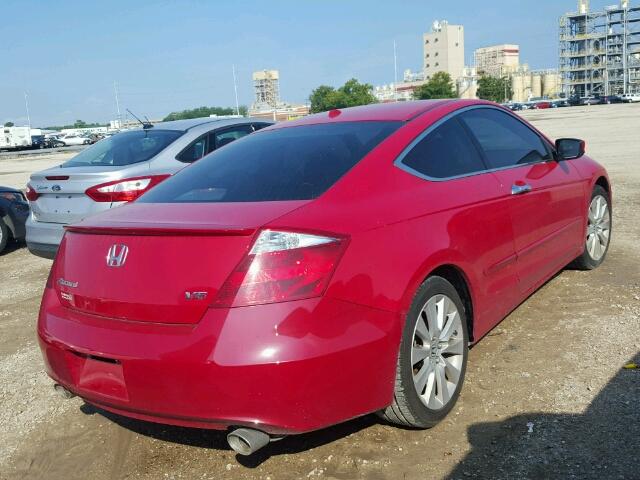 1HGCS22838A013905 - 2008 HONDA ACCORD EXL RED photo 4