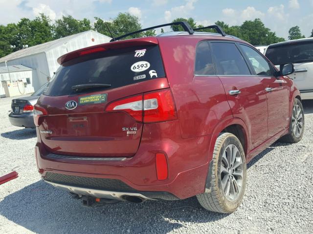 5XYKWDA71EG494851 - 2014 KIA SORENTO SX RED photo 4