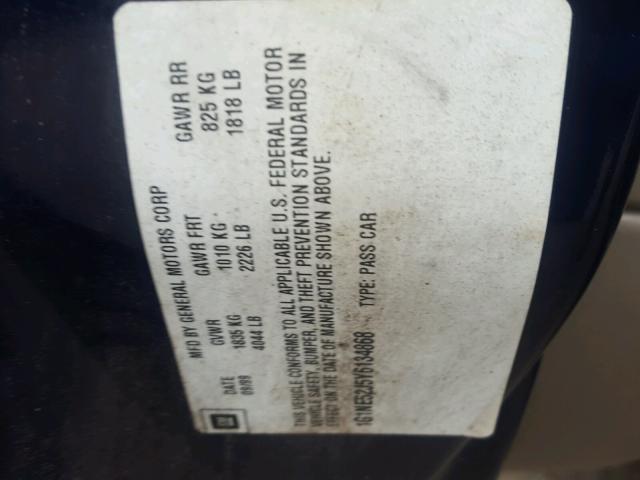 1G1NE52J5Y6134868 - 2000 CHEVROLET MALIBU LS ლურჯი ფოტო 10