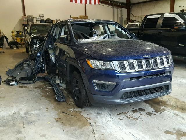 3C4NJCAB2JT123100 - 2018 JEEP COMPASS SP BLUE photo 1