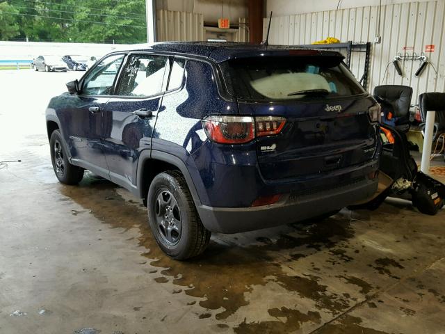 3C4NJCAB2JT123100 - 2018 JEEP COMPASS SP BLUE photo 3