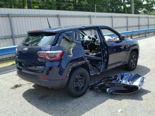 3C4NJCAB2JT123100 - 2018 JEEP COMPASS SP BLUE photo 4