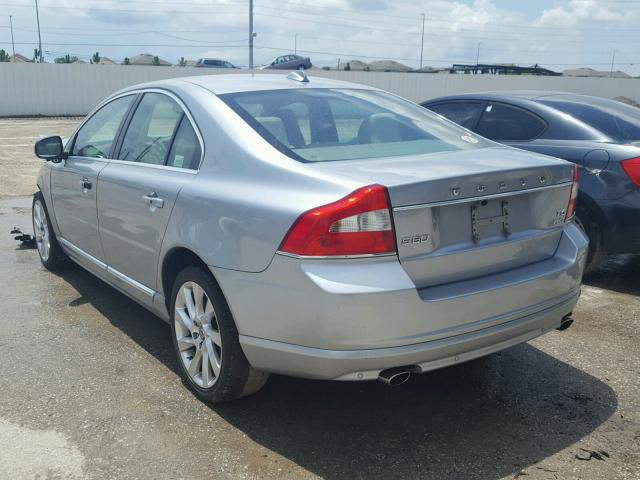 YV1902AH6D1172258 - 2013 VOLVO S80 T6 SILVER photo 3