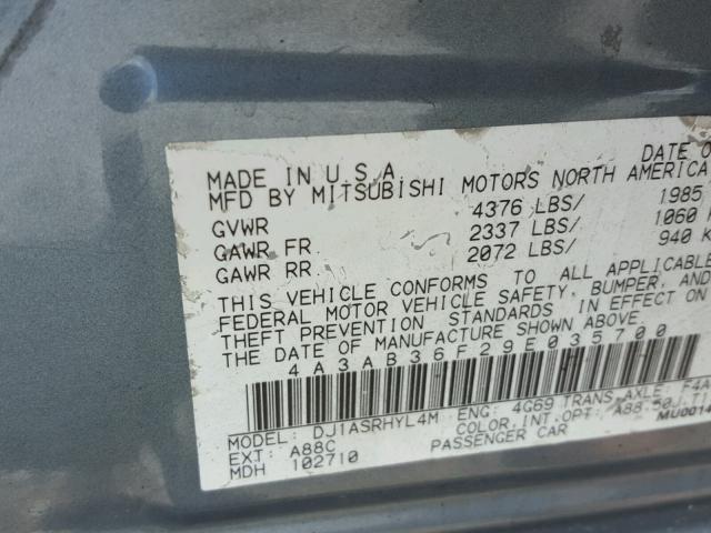 4A3AB36F29E035700 - 2009 MITSUBISHI GALANT ES SILVER photo 10